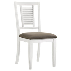 Appleton Ladder Back Dining Side Chair White and Brown (Set of 2) - 110412