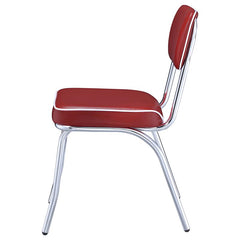Retro Open Back Side Chairs Red and Chrome (Set of 2) - 2450R