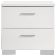 Felicity 5-piece Eastern King Bedroom Set White High Gloss - 203500KE-S5
