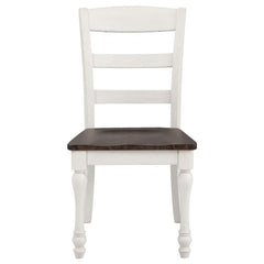 Madelyn Ladder Back Side Chairs Dark Cocoa and Coastal White (Set of 2) - 110382