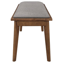 Alfredo Upholstered Dining Bench Grey and Natural Walnut - 108083