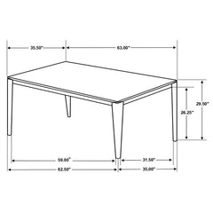 Stevie 7-piece Rectangular Dining Set Grey and Black - 115111SLT-S7