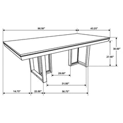 Kelly Rectangular Dining Table Dark Grey - 107961