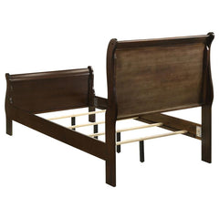 Louis Philippe Wood Twin Sleigh Bed Cappuccino - 202411T