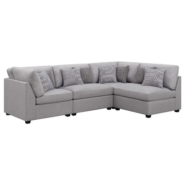 Cambria 4-piece Upholstered Modular Sectional Sofa Grey - 551511-S4B