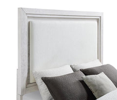 Marielle Eastern King LED Panel Bed Distressed White - 224841KE