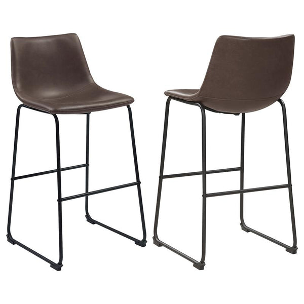 Michelle Armless Bar Stools Two-tone Brown and Black (Set of 2) - 102536