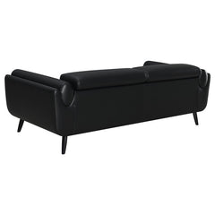 Shania 2-piece Upholstered Low Back Sofa Set Black - 509921-S2