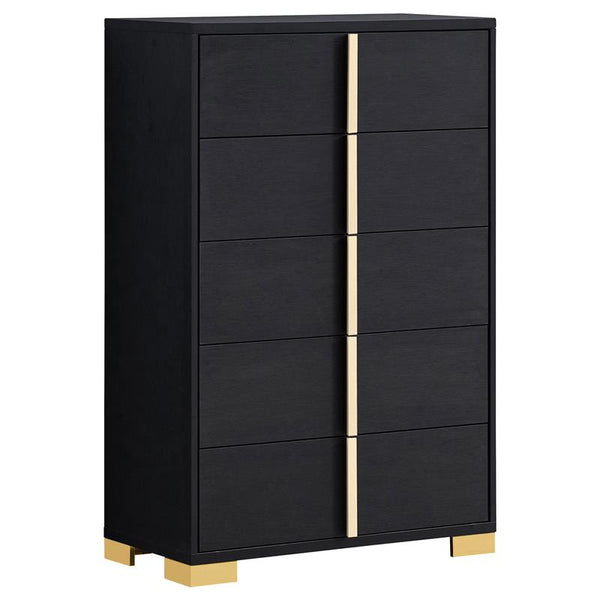 Marceline 5-drawer Bedroom Chest Black - 222835