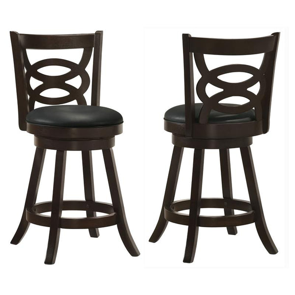 Calecita Swivel Counter Height Stools with Upholstered Seat Cappuccino (Set of 2) - 101929