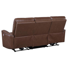 Greenfield 2-piece Power Reclining Sofa Set Saddle Brown - 610264P-S2