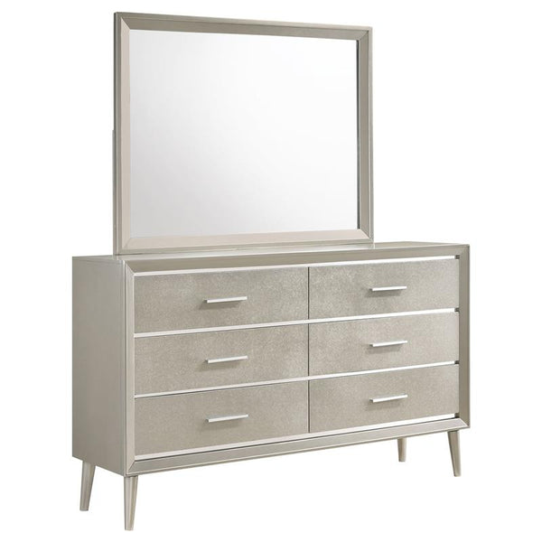 Ramon 6-drawer Dresser with Mirror Metallic Sterling - 222703M