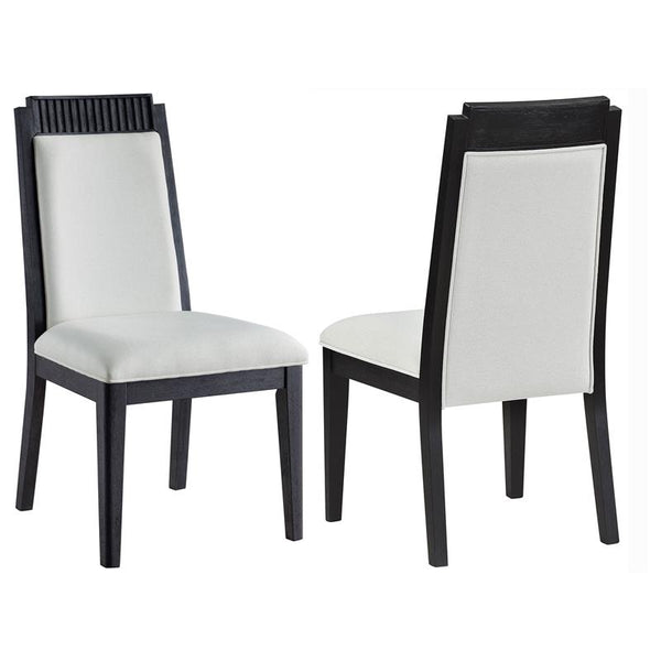 Brookmead Upholstered Dining Side Chair Ivory and Black (Set of 2) - 108232