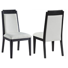 Brookmead Upholstered Dining Side Chair Ivory and Black (Set of 2) - 108232