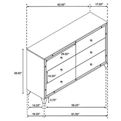 Larue 6-drawer Dresser Silver - 224493