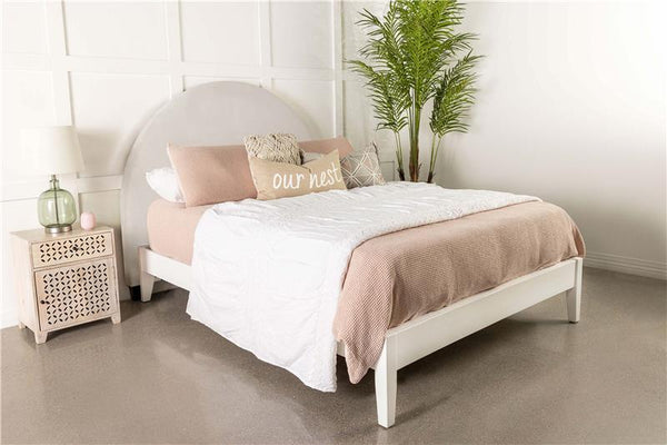 June Upholstered Twin Panel Headboard Ivory - 315926T