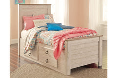 Willowton Twin Panel Bed with 2 Storage Drawers - B267B21
