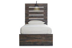 Drystan Twin Panel Bed with 2 Storage Drawers - B211B8