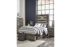 Drystan Twin Panel Bed with 2 Storage Drawers - B211B8