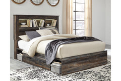 Drystan Queen Bookcase Bed with 4 Storage Drawers - B211B18