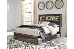 Drystan Queen Bookcase Bed with 4 Storage Drawers - B211B18