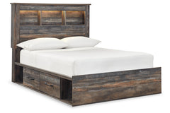 Drystan Full Bookcase Bed with 4 Storage Drawers - B211B45