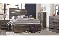 Drystan Full Panel Bed with 2 Storage Drawers - B211B9