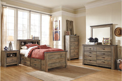Trinell Twin Bookcase Bed with 2 Storage Drawers - B446B17