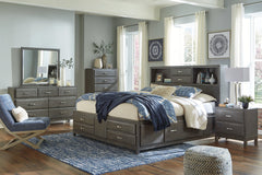 Caitbrook California King Storage Bed with 8 Drawers - B476B7