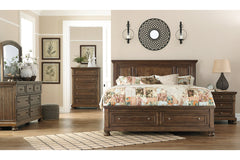 Flynnter California King Panel Bed with 2 Storage Drawers - B719B15