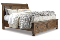 Flynnter King Sleigh Bed with 2 Storage Drawers - B719B9