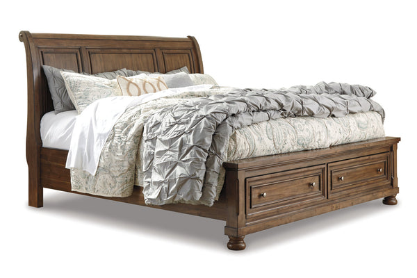 Flynnter Queen Sleigh Bed with 2 Storage Drawers - B719B4