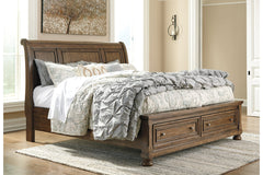 Flynnter California King Sleigh Bed with 2 Storage Drawers - B719B10