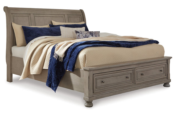 Lettner California King Sleigh Bed with 2 Storage Drawers - B733B9