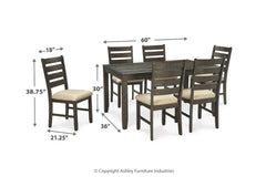 Rokane Dining Table and Chairs (Set of 7) - D397-425