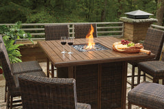 Paradise Trail Bar Table with Fire Pit - P750-665