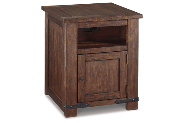 Budmore End Table with USB Ports & Outlets - T372-3