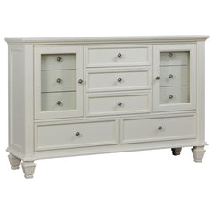 Sandy Beach 5-piece Queen Bedroom Set Cream White - 201309Q-S5