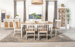 Kirby Slat Back Side Chair (Set of 2) Natural and Rustic Off White - 192692