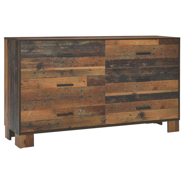 Sidney 6-drawer Dresser Rustic Pine - 223143