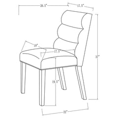 Carla Upholstered Dining Side Chair Stone (Set of 2) - 106684