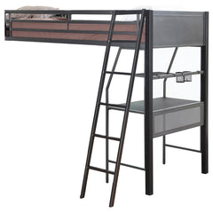 Meyers Metal Twin Over Full Bunk Bed with Twin Loft Black - 460391-S2