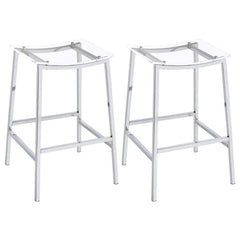 Jovani Acrylic Backless Bar Stools Clear and Chrome (Set of 2) - 182359