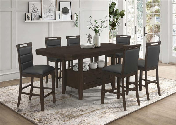 Prentiss Rectangular Counter Height Table with Butterfly Leaf Cappuccino - 193108