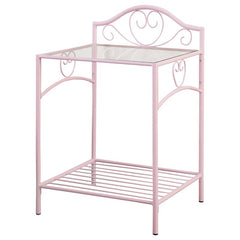 Massi Metal 1-shelf Nightstand Powder Pink - 401152