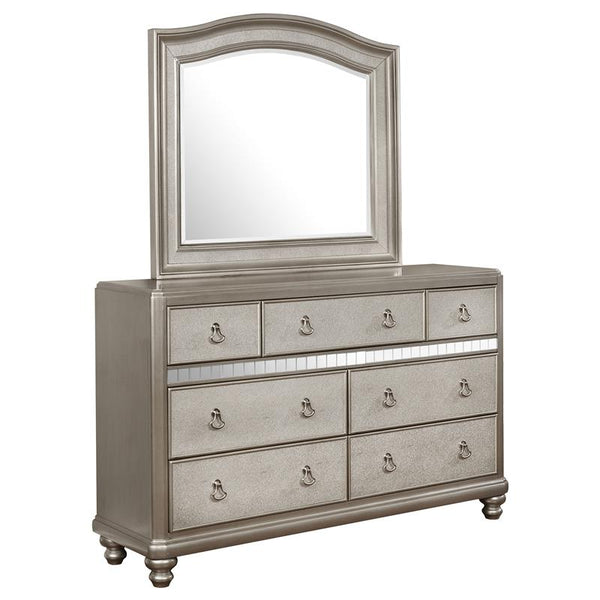 Bling Game 7-drawer Dresser with Mirror Metallic Platinum - 204183M