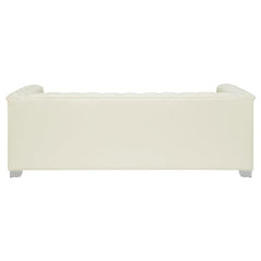 Chaviano Upholstered Track Arm Sofa Pearl White - 505391