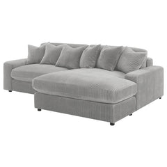 Blaine Upholstered Reversible Chaise Sectional Sofa Fog - 509900