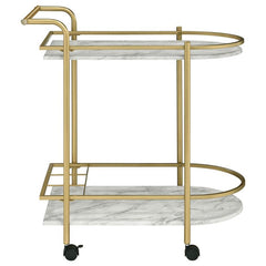 Desiree 2-tier Bar Cart with Casters Gold - 181377