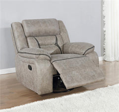 Greer Upholstered Swivel Glider Recliner Chair Taupe - 651353